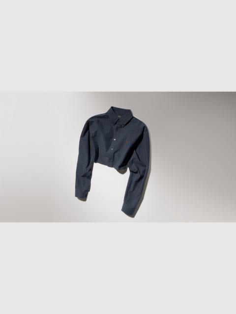 GUCCI Cropped checked cotton poplin shirt