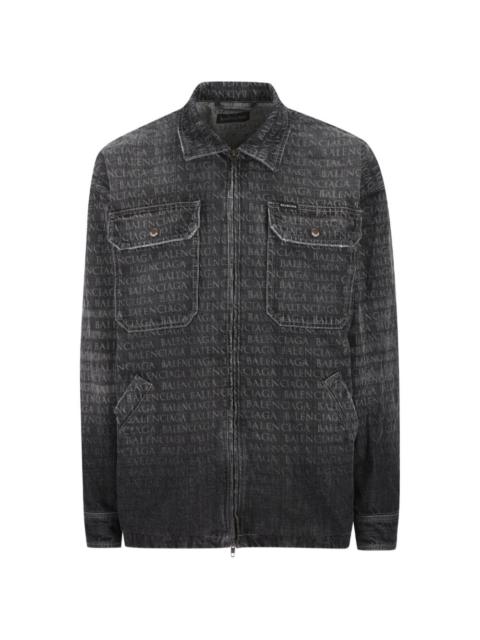 BALENCIAGA zip-up denim jacket