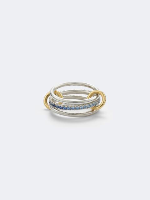 Spinelli Kilcollin Tigris sterling silver and 18kt gold ring with sapphires
