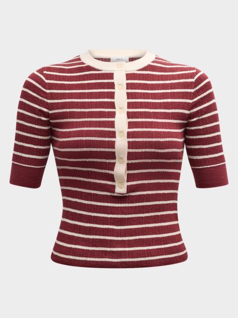 A.L.C. Fisher Pleated Button-Front Top