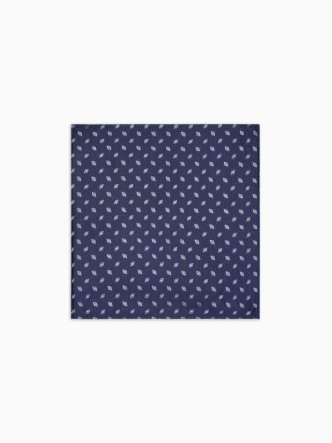 GIORGIO ARMANI GEOMETRIC SILK JACQUARD POCKET SQUARE