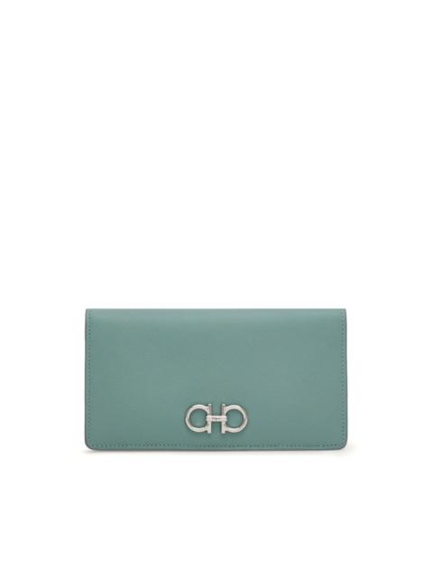 Gancini-buckle leather continental wallet