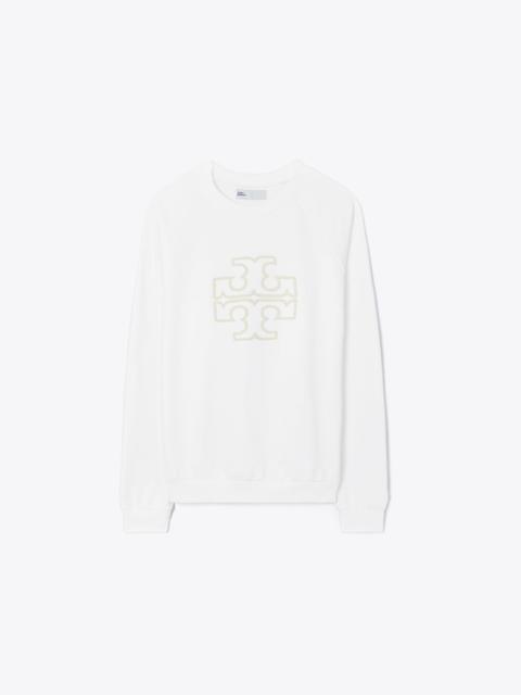 TORY BURCH Heavy French Terry Logo Crewneck