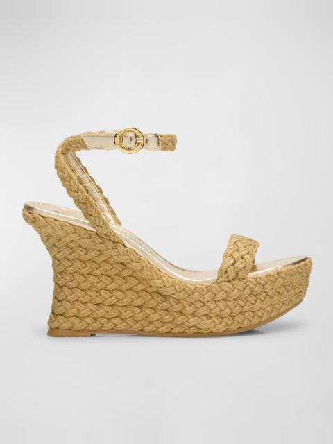 Braida Metallic Jute Wedge Espadrilles