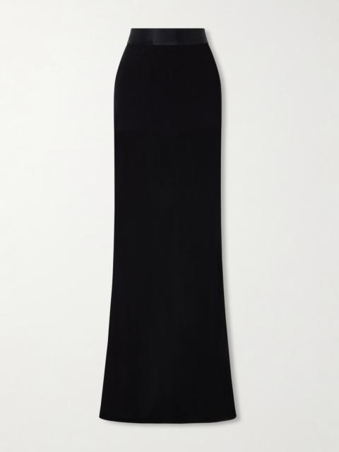 GUCCI Satin-trimmed Crepe-jersey Maxi Skirt