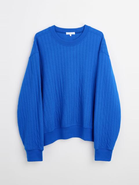 LADY WHITE CO. LADY WHITE CO. X TRÈS BIEN QUILTED CREWNECK EXTRA BLUE