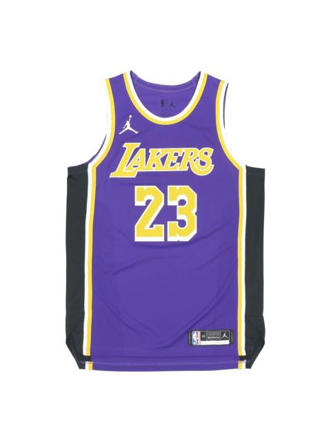 Jordan Air Jordan NBA Basketball game Jersey AU Player Edition Los Angeles Lakers LeBron James No. 23 Purpl