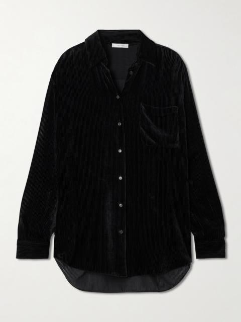 The Row Gavina Ribbed Velvet Shirt