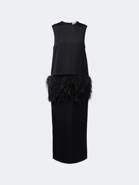 Loulou de Saison Sonia feather-trimmed midi dress