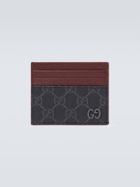 GUCCI GG canvas and leather card holder
