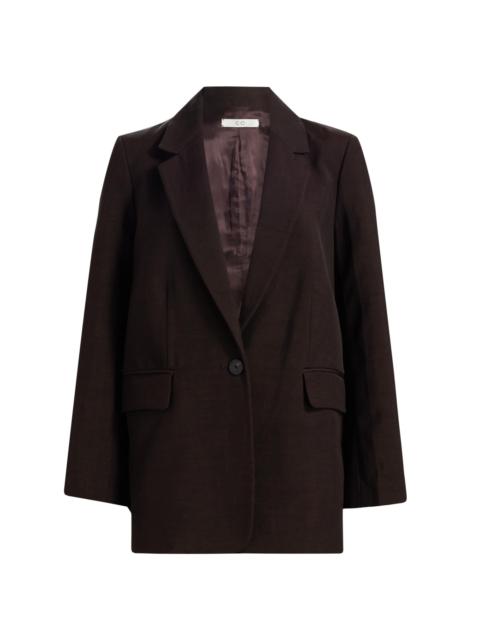 CO Women's Mens-Fit Linen-Blend Blazer - Chocolate