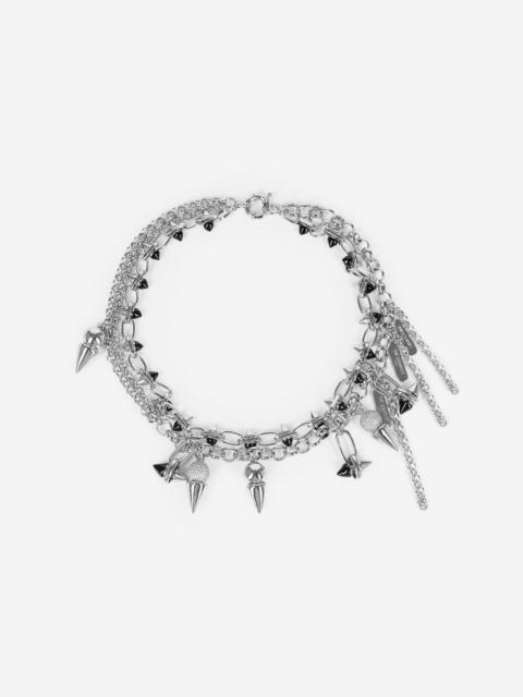 The Kooples 2-ROW SILVER SPIKED NECKLACE
