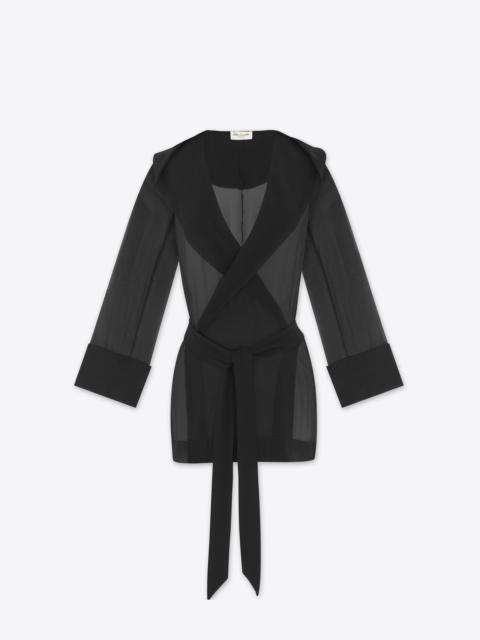 SAINT LAURENT hooded jacket in crepe muslin