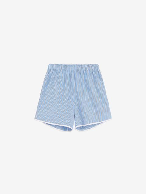 The Frankie Shop Deya Fluid Mini Boxer Shorts - Blue/White Stripe