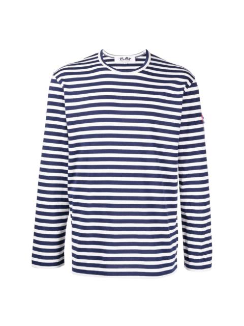 logo-appliqué striped T-shirt