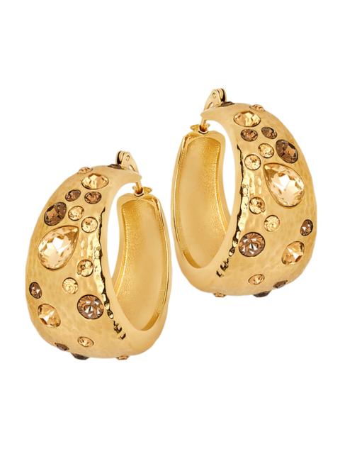Oscar de la Renta Women's 24K-Gold-Plated & Glass Crystal Hoop Earrings - Topaz