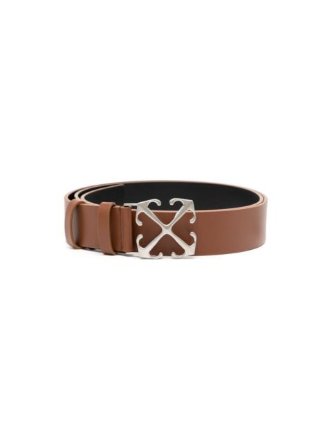 Arrow-buckle leather belt