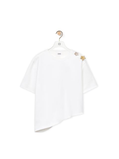 Asymmetric t-shirt in cotton blend