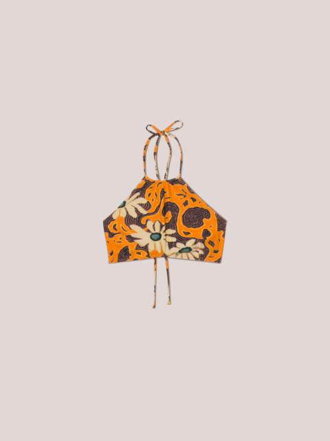Nanushka JALISA - Matte-stretch floral bikini top - Orange