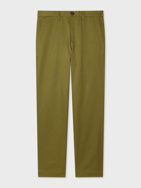 Paul Smith Khaki Cotton-Twill Piece-Dyed Chinos