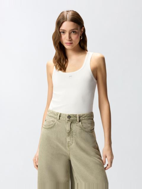 PINKO VEST TOP WITH LOVE BIRDS GOLDEN DETAIL