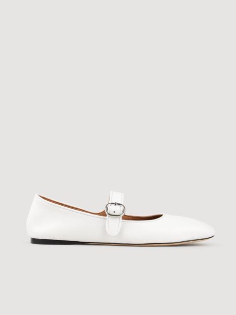 Sandro SHINY LEATHER BALLET FLATS
