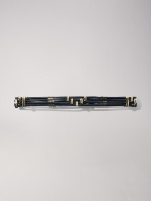 maje Mixed metal and leather belt