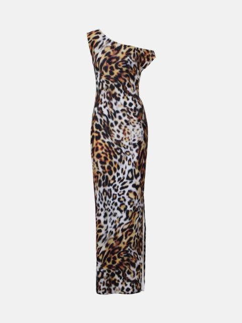 NORMA KAMALI Leopard-print one-shoulder gown