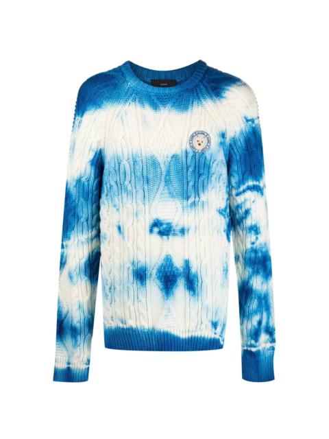 tie-dye cable-knit jumper