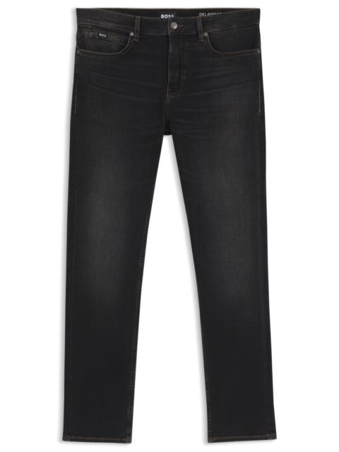 BOSS SLIM-FIT BLACK JEANS IN STRETCH COTTON BLEND