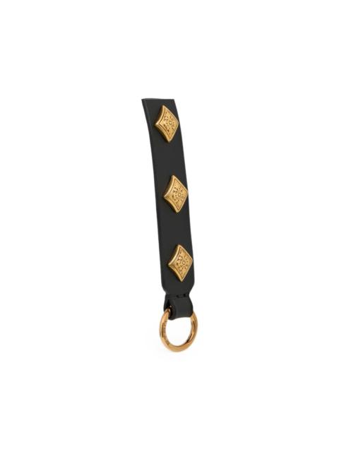 Etro leather bag handle with diamond-shaped studs