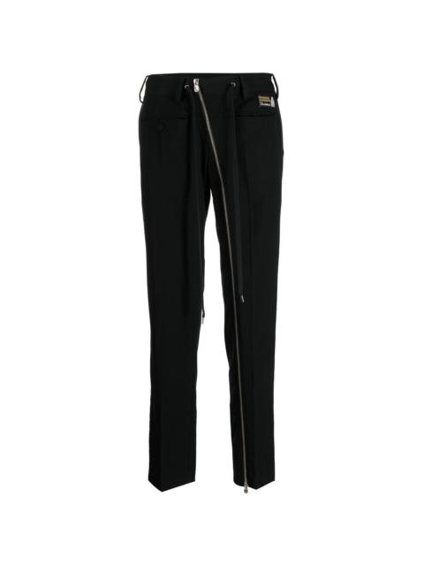 zip-detail tailored trousers