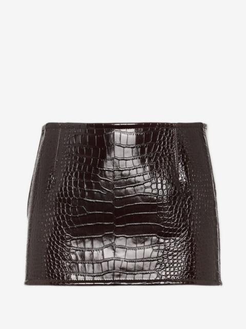 DSQUARED2 embossed-leather mini skirt