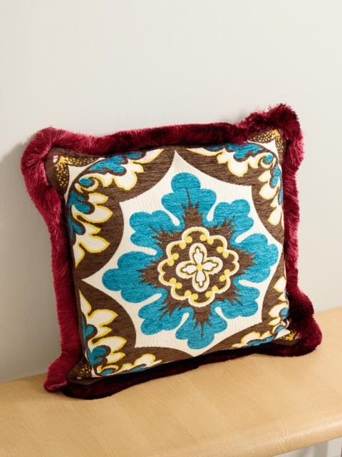 La DoubleJ Fringed Chenille-jacquard Cushion