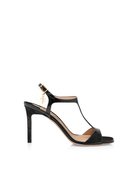TOM FORD STAMPED CROCODILE LEATHER ANGELINA SANDAL