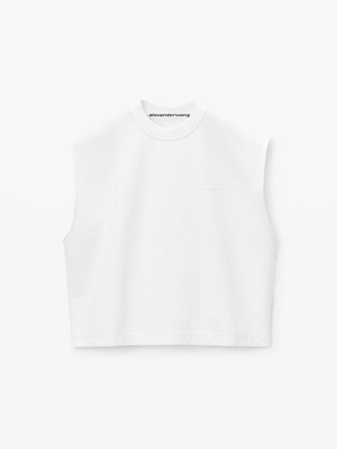 Alexander Wang puffed logo muscle tank top in cotton