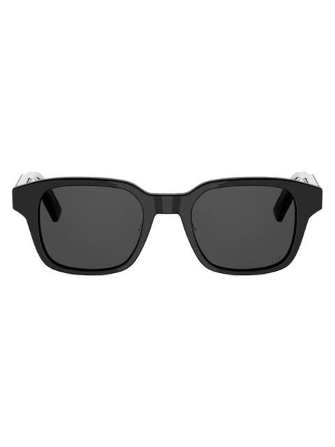 Dior Men's DioRibbon R1I 48MM Square Sunglasses - Black Smoke