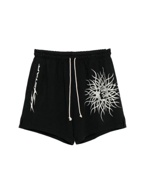 HELLSTAR GRAPHIC-PRINT COTTON SHORTS