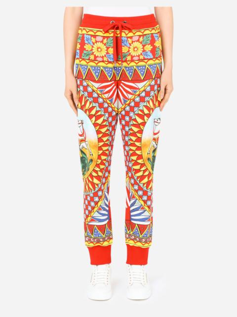 Dolce & Gabbana Carretto-print jersey jogging pants