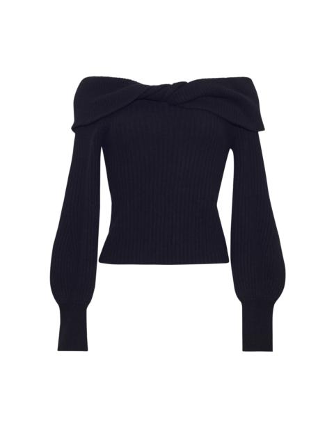 Cara Cara Salma Top
Effortlessly Chic: Off-the-Shoulder Cashmere Blend Sweater with a Twist