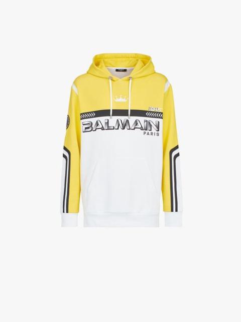 Balmain Oversized yellow cotton sweatshirt with Balmain logo print