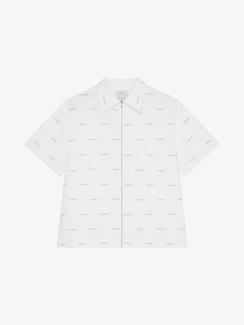 ZIPPED BOXY FIT SHIRT WITH GIVENCHY ALL-OVER
