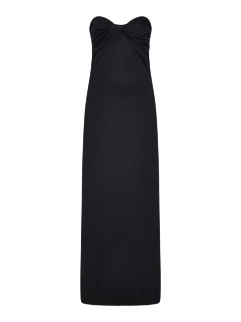ROSETTA GETTY Twisted Strapless Stretch-Nylon Maxi Dress black