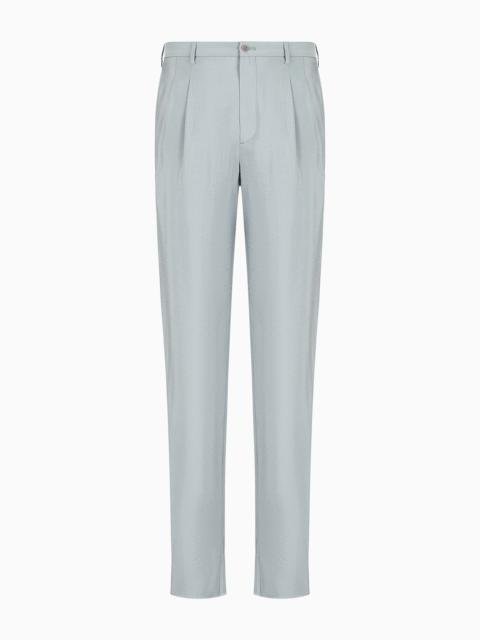GIORGIO ARMANI Two-dart trousers in silk-blend twill