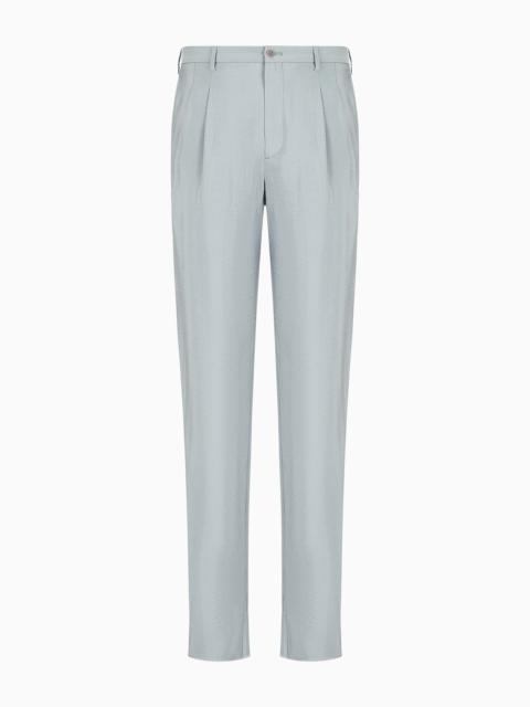 Two-dart trousers in silk-blend twill