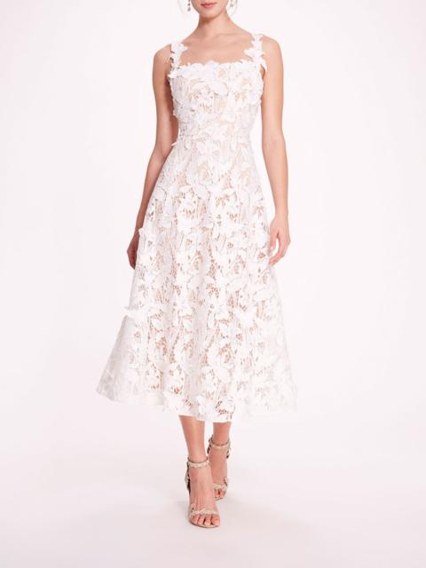 Marchesa ORGANIC LACE MIDI DRESS