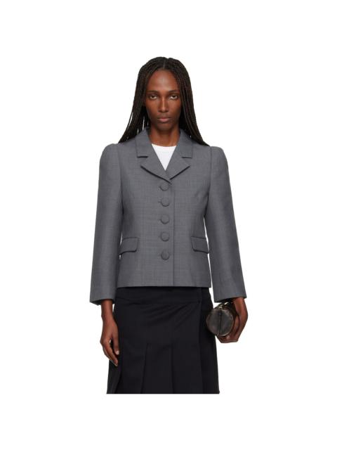 Gray Lapel Short Blazer