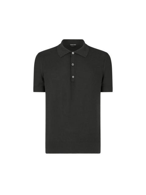 SILK COTTON HONEYCOMB POLO