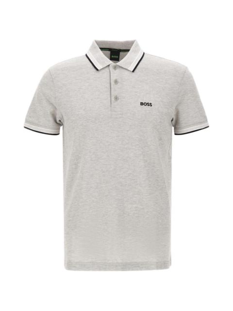 BOSS striped-trim pique polo shirt