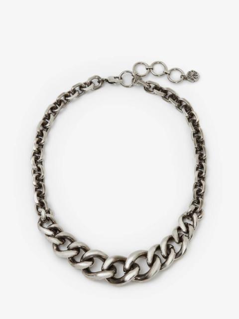 Alexander McQueen Chain Choker in Antique Silver